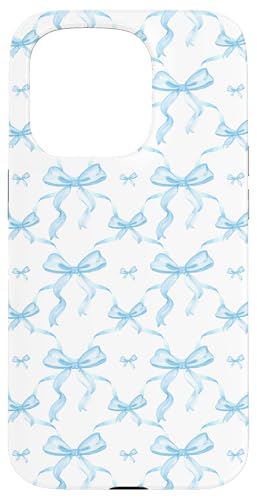 Hülle für iPhone 15 Pro Ästhetische hellblaue Bänder und Schleifen in Aquarell von Aesthetic Pattern Co