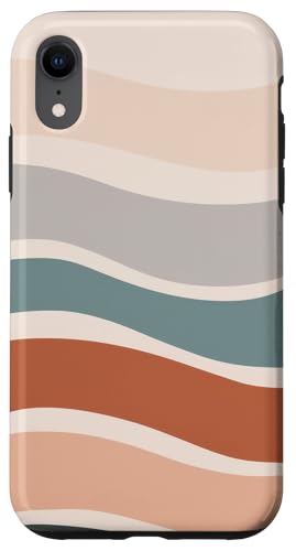 Boho Waves Abstrakte minimalistische Erdtonkunst Hülle für iPhone XR von Aesthetic Patterns