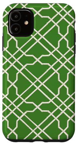 Hülle für iPhone 11 Kelly Green Trellis Preppy Chinoiserie Rankgitter Muster Hülle für iPhone 11 Kelly Green Trellis Preppy Chinoiserie Rankgitter Muster von Aesthetic Patterns