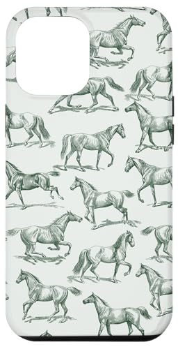 Hülle für iPhone 12 Pro Max Ästhetisches waldgrünes Pferde-Zeichnungsmuster Hülle für iPhone 12 Pro Max Ästhetisches waldgrünes Pferde-Zeichnungsmuster von Aesthetic Patterns