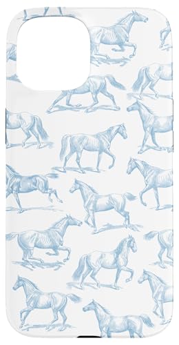 Hülle für iPhone 15 Ästhetisches Kornblumenblaues Pferd Vintage Zeichenmuster Hülle für iPhone 15 Ästhetisches Kornblumenblaues Pferd Vintage Zeichenmuster von Aesthetic Patterns