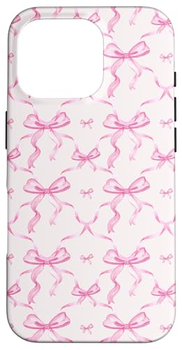 Hülle für iPhone 16 Pro Ästhetische rosa Bänder und Schleifen in Aquarell von Aesthetic Patterns