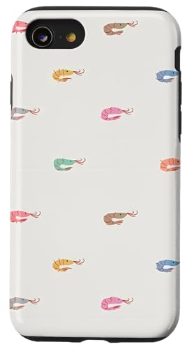 Vintage Aquarium Garnelen Muster Sommer Hülle für iPhone SE (2020) / 7 / 8 von Aesthetic Shrimp Pattern Summer