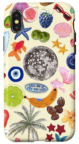 Ästhetische Sommerpalme Discokugel Strand Collage Hülle für iPhone X/XS Ästhetische Sommerpalme Discokugel Strand Collage Hülle für iPhone X/XS von Aesthetic Summer Palm Tree Disco Ball Beach