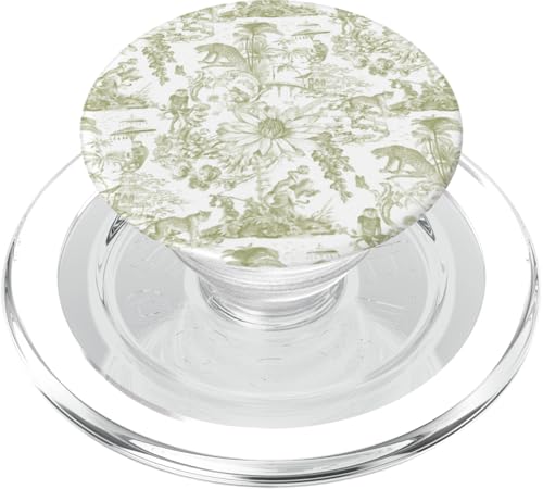 Adretter Olivgrüner asiatischer Dschungel-Toileaffe, Leopard-Lotus PopSockets PopGrip für MagSafe Adretter Olivgrüner asiatischer Dschungel-Toileaffe, Leopard-Lotus PopSockets PopGrip für MagSafe von Aesthetic Toile Patterns