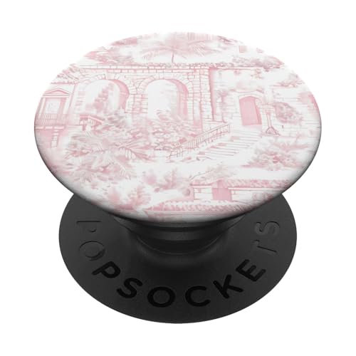 Pastell Pink Preppy Italian Vacation Toile PopSockets Klebender PopGrip von Aesthetic Toile Patterns
