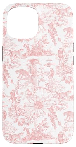 Adrette Koralle Asiatische Dschungel Toile Affe Leopard Lotusblume Hülle für iPhone 15 Adrette Koralle Asiatische Dschungel Toile Affe Leopard Lotusblume Hülle für iPhone 15 von Aesthetic Toile Patterns
