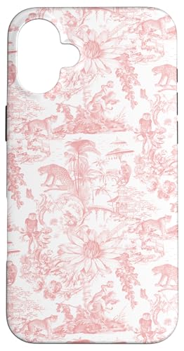 Adrette Koralle Asiatische Dschungel Toile Affe Leopard Lotusblume Hülle für iPhone 16 Plus Adrette Koralle Asiatische Dschungel Toile Affe Leopard Lotusblume Hülle für iPhone 16 Plus von Aesthetic Toile Patterns