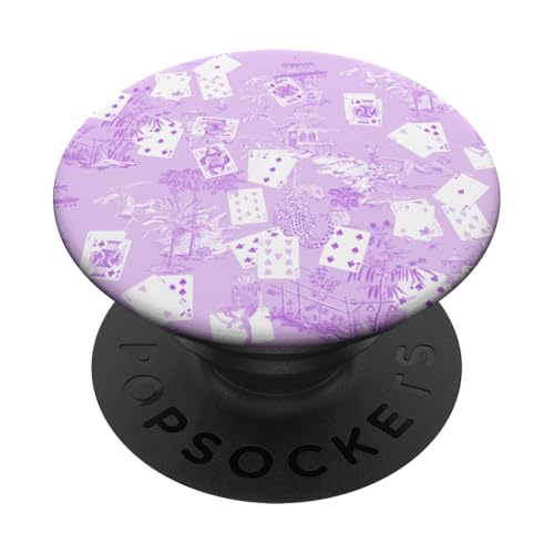 Preppy Malve Spielkarte Toile Leopards, Palms PopSockets Klebender PopGrip Preppy Malve Spielkarte Toile Leopards, Palms PopSockets Klebender PopGrip von Aesthetic Toile Patterns