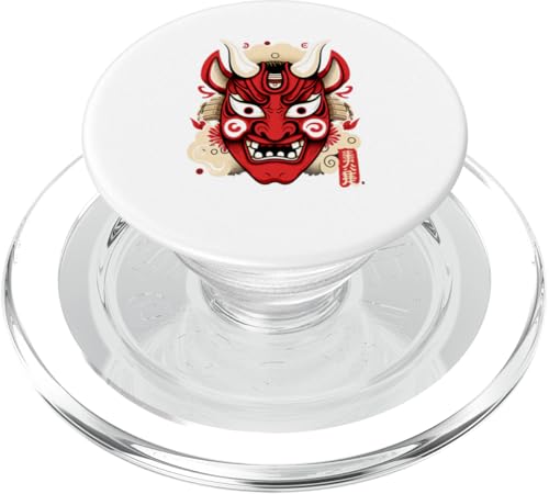 Japanische Hyottoko Gott des Feuers Yokai Dämonenmasken PopSockets PopGrip für MagSafe von Aesthetic Yokai Styles