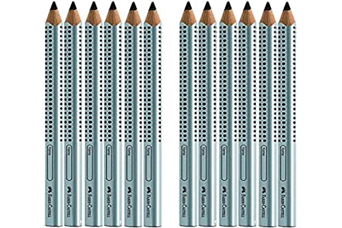 Faber-Castell - Jumbo GRIP Bleistifte, silber, 12 Stück (1er Pack) von Aeuln
