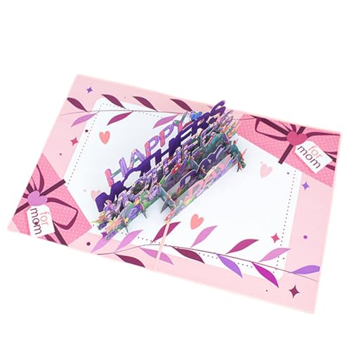 Aeutwekm 3D-Grußkarte zum Muttertag, 20 x 15 cm, handgefertigt, bunte Blumengrußkarte, romantische Festival-Segen, Papierskulpturen für Geburtstag, Jahrestag von Aeutwekm