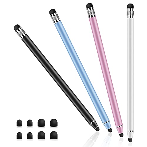 Afaneep 4 Stück Tablet Stift für Alle Tablets, 2 in 1 Hohe Empfindlichkeit Gummi Stylus Touchscreen Stift Universelle Kapazitive Stylus Touch Pen für iPhone Galaxy Xiaomi Smartphones und IPad Tablets von Afaneep