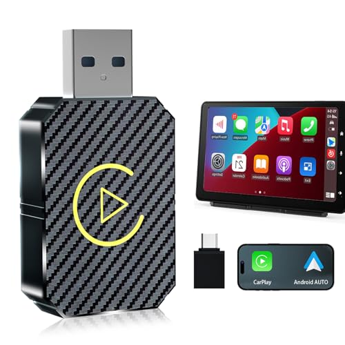 Wireless Carplay Adapter, Afenau Android Auto Wireless Adapter, 2 in 1 Wireless CarPlay für iOS und Android Auto, USB/Type C Plug & Play, Compatible with Cars from 2016 & iPhone iOS 12+ von Afenau