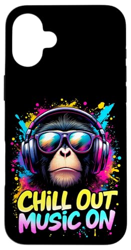 CHILL OUT MUSIC ON Affe Kopfhörer Hülle für iPhone 16 Plus CHILL OUT MUSIC ON Affe Kopfhörer Hülle für iPhone 16 Plus von Affe Kopfhörer Designs