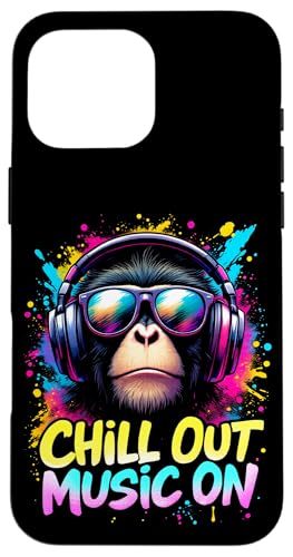 CHILL OUT MUSIC ON Affe Kopfhörer Hülle für iPhone 16 Pro Max von Affe Kopfhörer Designs