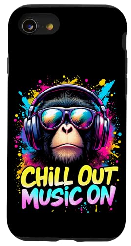CHILL OUT MUSIC ON Affe Kopfhörer Hülle für iPhone SE (2020) / 7 / 8 von Affe Kopfhörer Designs