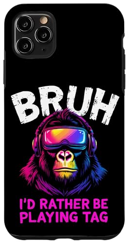 BRUH I'D RATHER BE PLAYING TAG Affe Kopfhörer Gaming Hülle für iPhone 11 Pro Max von Affe Kopfhörer Gaming Designs