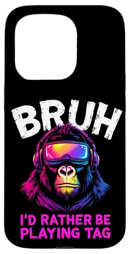 BRUH I'D RATHER BE PLAYING TAG Affe Kopfhörer Gaming Hülle für iPhone 15 Pro BRUH I'D RATHER BE PLAYING TAG Affe Kopfhörer Gaming Hülle für iPhone 15 Pro von Affe Kopfhörer Gaming Designs