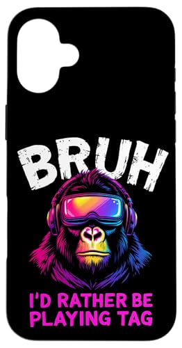 BRUH I'D RATHER BE PLAYING TAG Affe Kopfhörer Gaming Hülle für iPhone 16 Plus BRUH I'D RATHER BE PLAYING TAG Affe Kopfhörer Gaming Hülle für iPhone 16 Plus von Affe Kopfhörer Gaming Designs