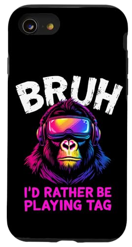 BRUH I'D RATHER BE PLAYING TAG Affe Kopfhörer Gaming Hülle für iPhone SE (2020) / 7 / 8 von Affe Kopfhörer Gaming Designs