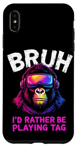 BRUH I'D RATHER BE PLAYING TAG Affe Kopfhörer Gaming Hülle für iPhone XS Max BRUH I'D RATHER BE PLAYING TAG Affe Kopfhörer Gaming Hülle für iPhone XS Max von Affe Kopfhörer Gaming Designs