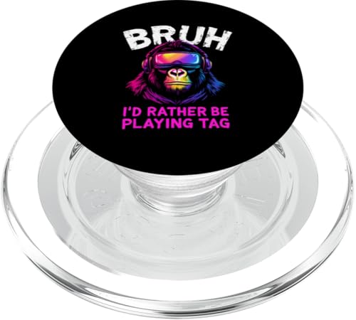 BRUH I'D RATHER BE PLAYING TAG Affe Kopfhörer Gaming PopSockets PopGrip für MagSafe BRUH I'D RATHER BE PLAYING TAG Affe Kopfhörer Gaming PopSockets PopGrip für MagSafe von Affe Kopfhörer Gaming Designs
