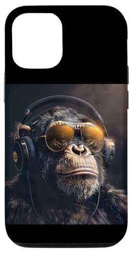 Hülle für iPhone 15 Pro Affe mit Kopfhörer DJ style Affen Musiker Musik Geschenke von Affen DJ Geschenke Shop Musik & Musiker DJ´s