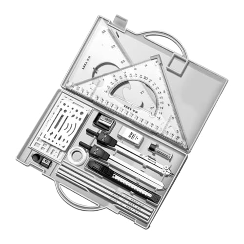 Afforstyle Dreieck Lineal Zirkel Lineal Set Professionelles Geometrie-Set Zeichenzubehör von Afforstyle