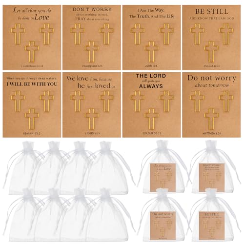 Affrolling 30-teiliges Set christliche Geschenke, Großpackung enthält 30 Stück Kreuz-Papier-Clips mit Bibelkarten und Organza-Beuteln, christliche Lesezeichen für Kirche, Geschenke, Bibelstudium Affrolling 30-teiliges Set christliche Geschenke, Großpackung enthält 30 Stück Kreuz-Papier-Clips mit Bibelkarten und Organza-Beuteln, christliche Lesezeichen für Kirche, Geschenke, Bibelstudium von Affrolling