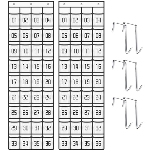 Affrolling Taschendiagramm mit 36 nummerierten schmalen, transparenten Taschenrechnern für Klassenzimmer, Handys, Taschenrechner, Schrank, Hänge-Organizer mit Taschen für Wand, Tür, Schule, Büro Affrolling Taschendiagramm mit 36 nummerierten schmalen, transparenten Taschenrechnern für Klassenzimmer, Handys, Taschenrechner, Schrank, Hänge-Organizer mit Taschen für Wand, Tür, Schule, Büro von Affrolling
