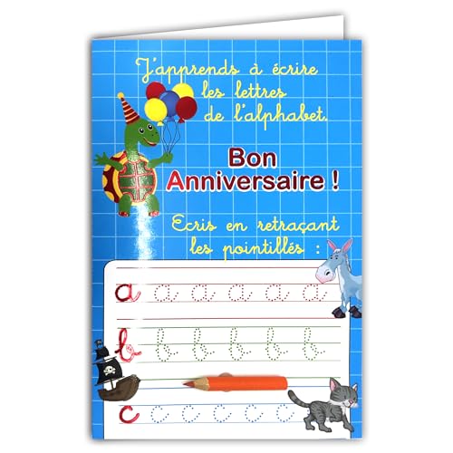 67-1101-A Pädagogische Karte "Bon Birthday" mit Bleistift in zufälliger Farbe und gelbem Umschlag. Ich lerne die Buchstaben des Alphabets in gepunkteten Punkten zu schreiben, für Kinder Kindergarten 67-1101-A Pädagogische Karte "Bon Birthday" mit Bleistift in zufälliger Farbe und gelbem Umschlag. Ich lerne die Buchstaben des Alphabets in gepunkteten Punkten zu schreiben, für Kinder Kindergarten von Afie