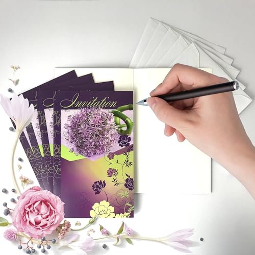 AFIE 5 Einladungskarten mit 5 weißen Umschlägen 9 x 14 cm lila Blumen IV5029 P5 AFIE 5 Einladungskarten mit 5 weißen Umschlägen 9 x 14 cm lila Blumen IV5029 P5 von Afie
