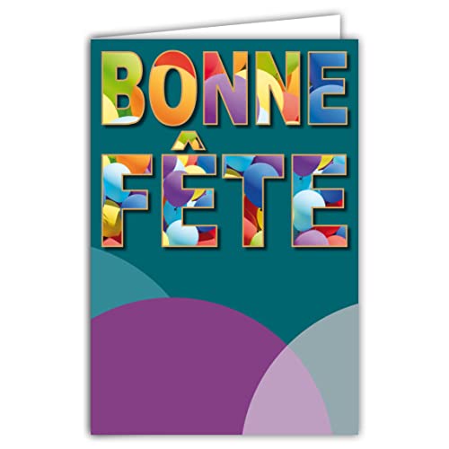 AFIE 69-8012 Ballonkarte für alle festlichen Anlässe Kinder Herren Damen Unisex mit Umschlag Format 12 x 17,5 cm Papier 300 g aus nachhaltig bewirtschafteten Wäldern glänzend hergestellt in Frankreich von Afie