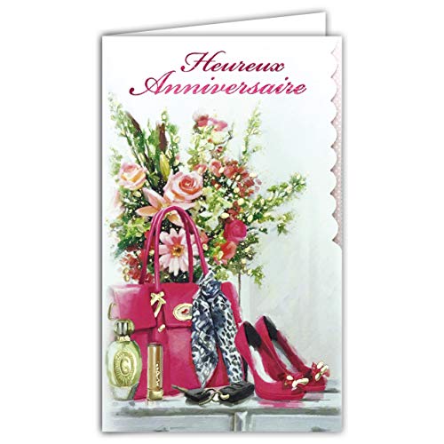 Afie Glückwunschkarte zum Geburtstag, Innendekoration, Blumen, Zubehör für Damen, Gold, glänzend, Prägung, Papier, Relief von Afie