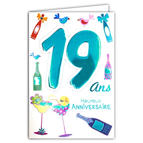 Age MV 69 – 2020 Karte Geburtstag 19 Jahre Jungen Mädchen Jungen Mann Damen Motiv Cocktails Flaschen Party Abend von Afie