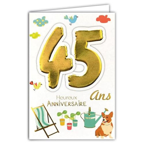 Age MV 69 – 2033 Karte Geburtstag 45 Jahre Herren Damen Garten-Design Pflanzen Gießkanne Erholung Babywippe Hunde Vögel von Afie