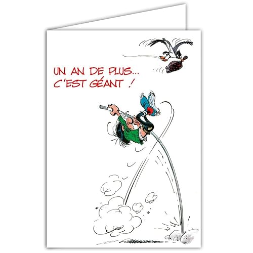 Gaston Lagaffe glmx-2019 Große Geburtstagskarte mit großem Format A4 + Umschlag illustriert Motiv Ein Jahr älter Maxi Riesen von Afie
