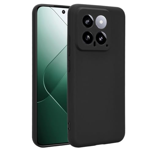 Afikyutu Handyhülle Kompatibel mit Xiaomi 14 Hülle, Thin Case Premium Kohlefaser Material Design Silikon Flexible Stoßfeste Schutzhülle, Schwarz von Afikyutu