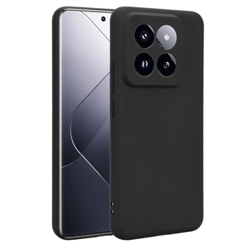 Afikyutu Handyhülle Kompatibel mit Xiaomi 14 Pro Hülle, Thin Case Premium Kohlefaser Material Design Silikon Flexible Stoßfeste Schutzhülle, Schwarz von Afikyutu