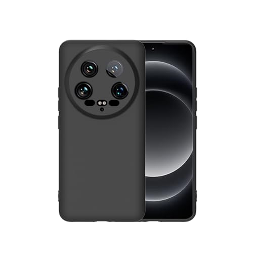 Afikyutu Handyhülle Kompatibel mit Xiaomi 14 Ultra Hülle, Thin Case Premium Kohlefaser Material Design Silikon Flexible Stoßfeste Schutzhülle, Schwarz von Afikyutu