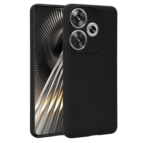 Afikyutu Handyhülle Kompatibel mit Xiaomi Poco F6 5G Hülle, Thin Case Premium Kohlefaser Material Design Silikon Flexible Stoßfeste Schutzhülle, Schwarz von Afikyutu