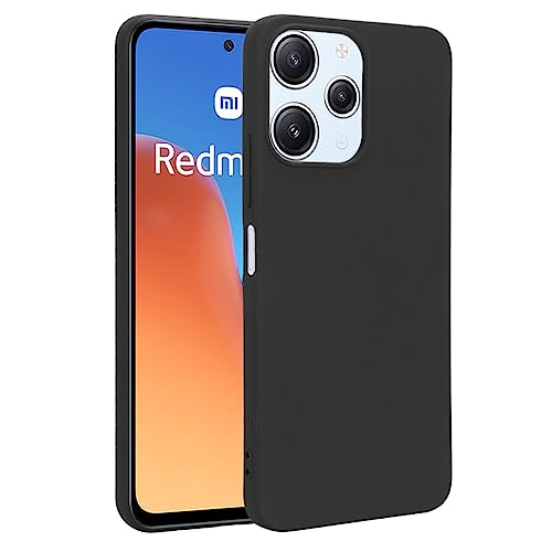 Afikyutu Handyhülle Kompatibel mit Xiaomi Redmi 12 Hülle, Thin Case Premium Kohlefaser Material Design Silikon Flexible Stoßfeste Schutzhülle, Schwarz von Afikyutu