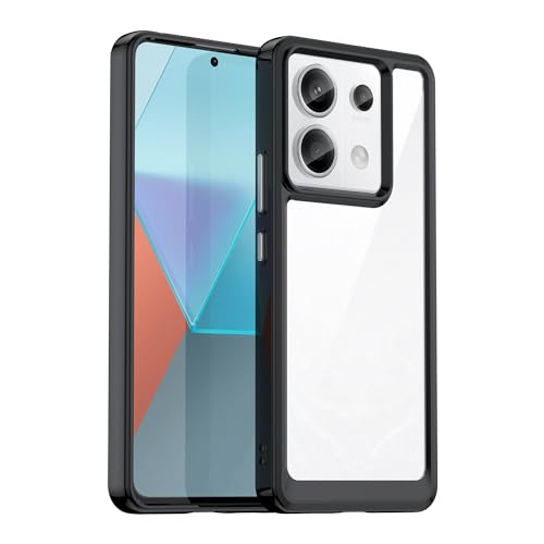 Afikyutu Handyhülle für Xiaomi Redmi Note 13 Pro 5G / Poco X6 5G Hülle,Harte Rückseite+TPU-Bumper Stoßfest Schutzhülle Cover Kompatibel mit Xiaomi Redmi Note 13 Pro 5G / Poco X6 5G, Schwarz von Afikyutu