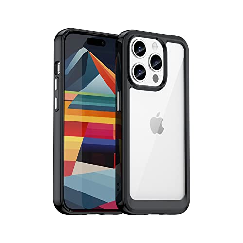 Afikyutu Handyhülle für iPhone 15 Pro Hülle, Thin Durchscheinend Harte Rückseite + Weiche TPU-Bumper Stoßfest Schutzhülle Cover Kompatibel mit iPhone 15 Pro von Afikyutu