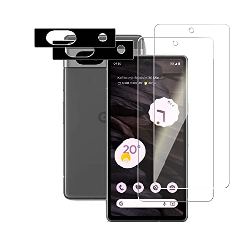 Afikyutu Panzer Schutz Glas für Google Pixel 7A, 2 Stück Schutzfolie mit 2 Stück Kameraschutz, 9H Härte Displayschutz, HD Panzerfolie Anti-Kratz, Anti-Blasenfrei, Einfach Installieren von Afikyutu