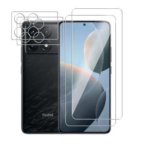 Afikyutu Panzer Schutz Glas für Xiaomi Redmi k70/k70 Pro, 2 Stück Schutzfolie mit 2 Stück Kameraschutz, 9H Härte Displayschutz, 9 HD Panzerfolie Anti-Kratz, Anti-Blasenfrei, Einfach Installieren von Afikyutu