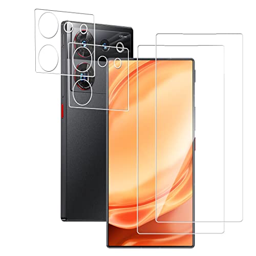 Afikyutu Panzer Schutz Glas für ZTE nubia Z50 Ultra, 2 Stück Schutzfolie mit 2 Stück Kameraschutz, 9H Härte Displayschutz, HD Panzerfolie Anti-Kratz, Anti-Blasenfrei, Einfach Installieren von Afikyutu