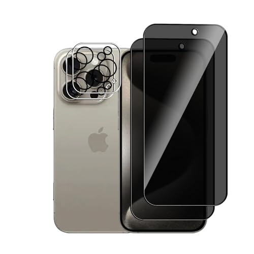 Afikyutu Panzer Schutz Glas für iPhone 16 Pro, 2 Stück Sichtschutz Schutzfolie mit 2 Stück Kameraschutz, 9H Härte Displayschutz, HD Panzerfolie Anti-Kratz, Anti-Blasenfrei, Einfach Installieren Afikyutu Panzer Schutz Glas für iPhone 16 Pro, 2 Stück Sichtschutz Schutzfolie mit 2 Stück Kameraschutz, 9H Härte Displayschutz, HD Panzerfolie Anti-Kratz, Anti-Blasenfrei, Einfach Installieren von Afikyutu