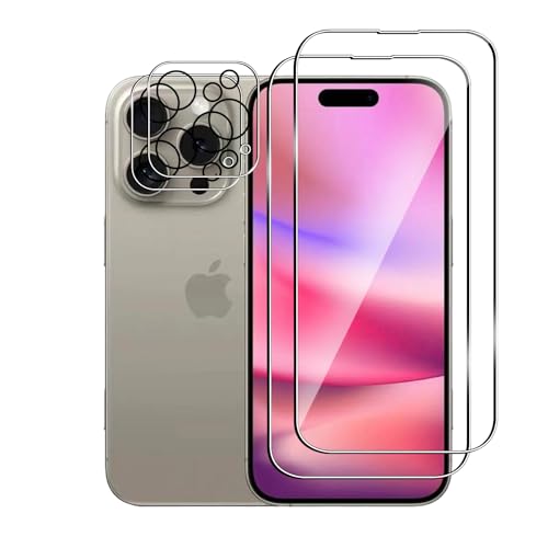 Afikyutu Panzer Schutz Glas für iPhone 16 Pro Max, 2 Stück Schutzfolie mit 2 Stück Kameraschutz, 9H Härte Displayschutz, HD Panzerfolie Anti-Kratz, Anti-Blasenfrei, Einfach Installieren Afikyutu Panzer Schutz Glas für iPhone 16 Pro Max, 2 Stück Schutzfolie mit 2 Stück Kameraschutz, 9H Härte Displayschutz, HD Panzerfolie Anti-Kratz, Anti-Blasenfrei, Einfach Installieren von Afikyutu